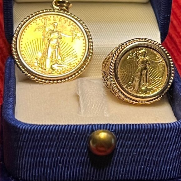 1994 Liberty/American Eagle 1/4 oz 22KT Gold Coin in 14KT YG Pendant - Picture 9 of 9